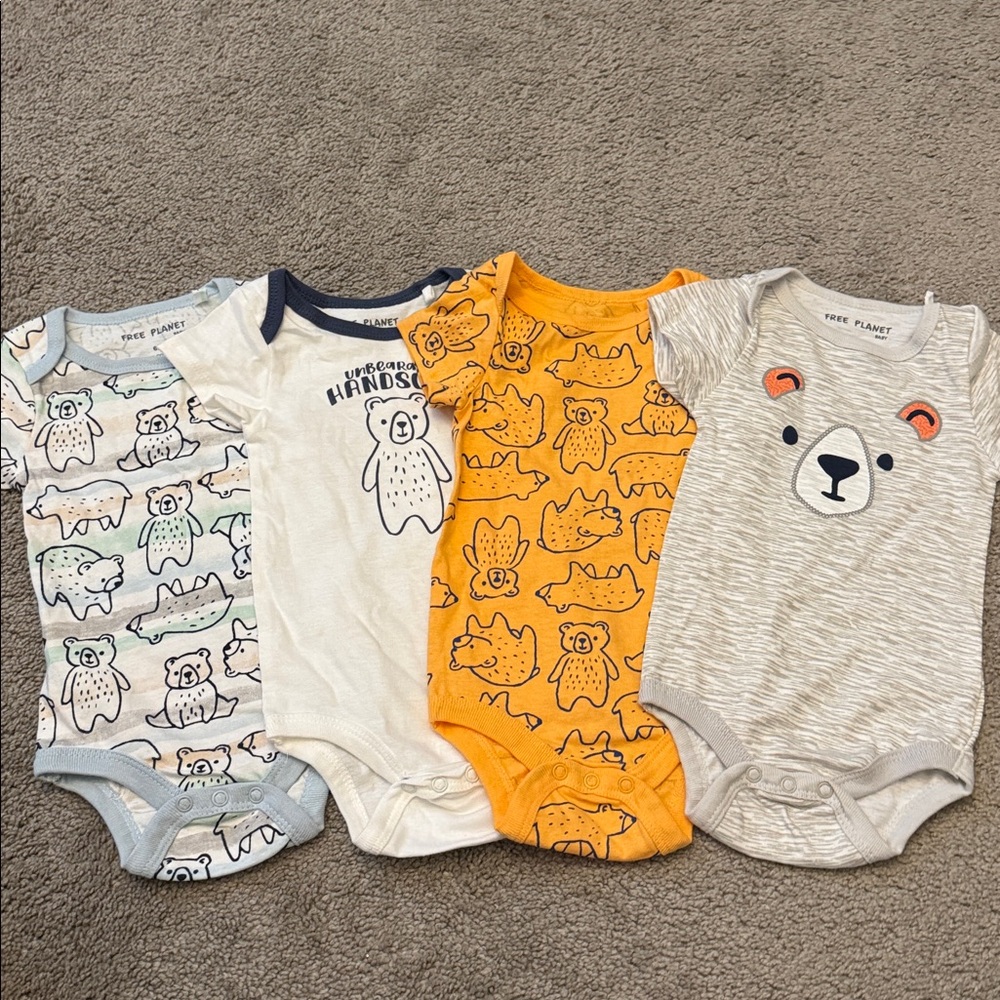 Free Planet Bear Onesies Short Sleeve 6 month